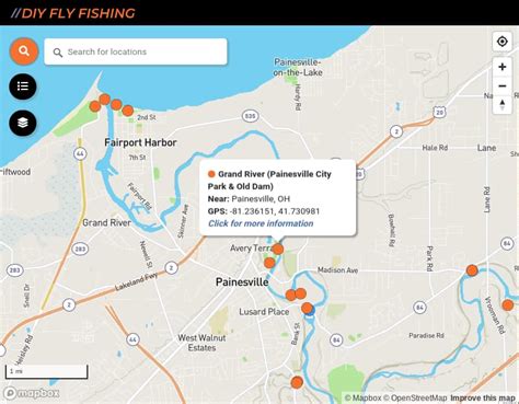 Grand River (Ohio) Steelhead Fishing Map | DIY Fly Fishing