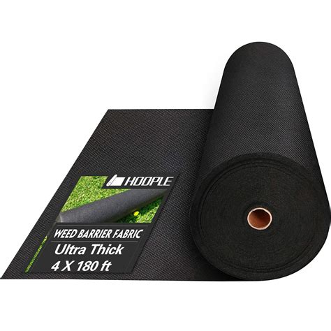 Buy HOOPLE 4FT*180FT Garden Weed Barrier Landscape Fabric Durable & Heavy-Duty Weed Block, Easy ...