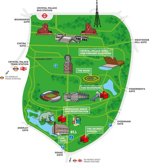 Map Of Crystal Palace Park - Danya Ellette