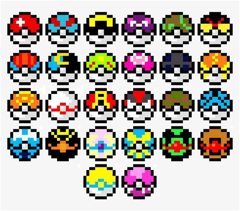 Pixel Pokeballs - Pixel Art Pokeball Transparent PNG - 850x690 - Free ...