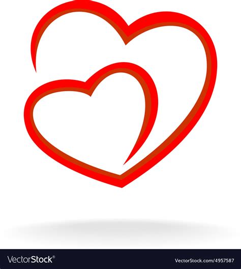 Two hearts logo Royalty Free Vector Image - VectorStock