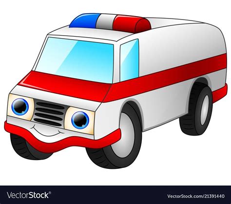 Ambulance car cartoon isolated on white background | Ambulance, Car ...