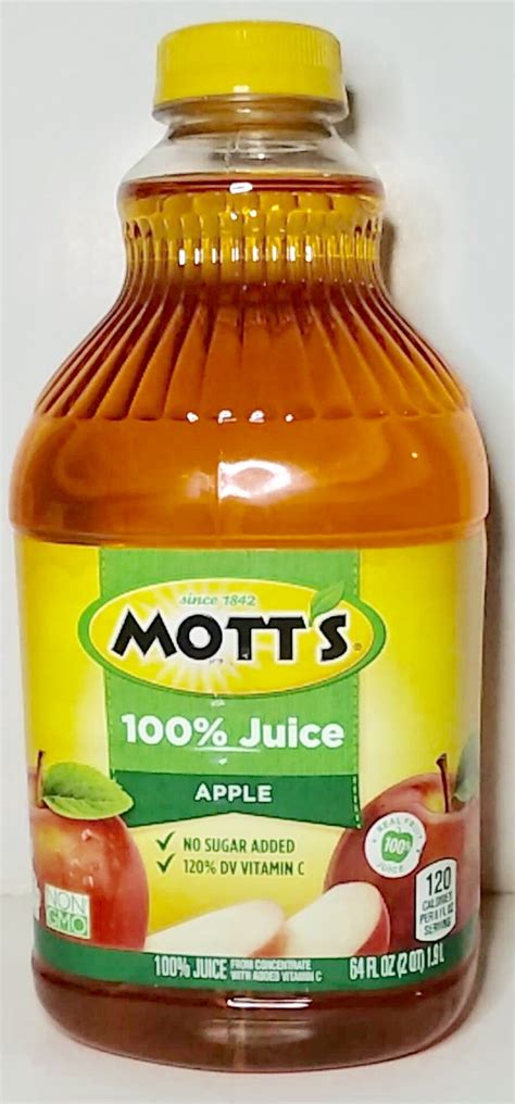 MOTT'S APPLE JUICE 100% REAL FRUIR JUICE DRINK 946 ML, HAS NO SUGAR ...