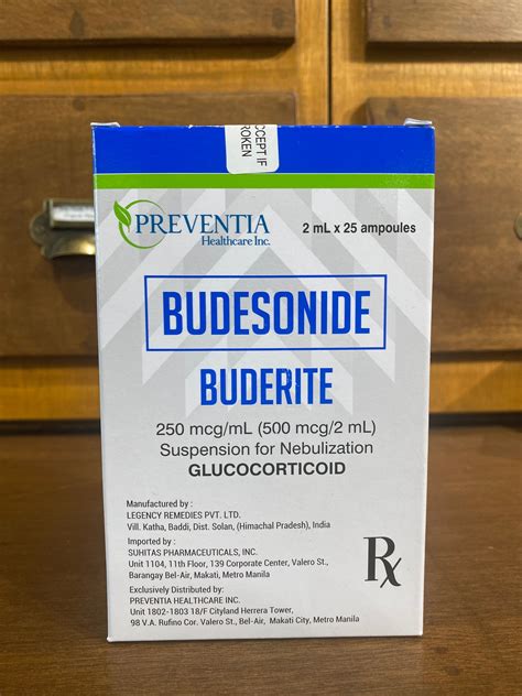 Budesonide (BUDERITE) 250mcg/mL, 2mL Nebule – Meds for All