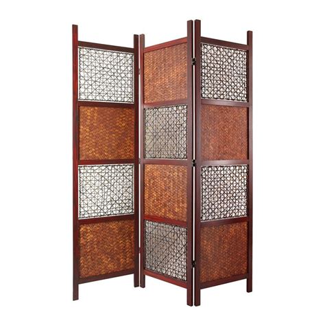 Shop Oriental Furniture 3-Panel Rosewood Bamboo and Bamboo Folding ...