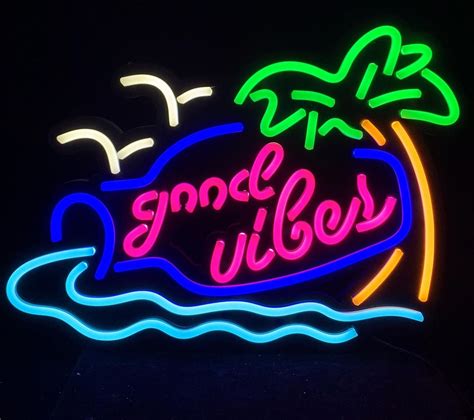 LDGJ good vibes neon sign man cave,neon bar signs,neon signs for wall décor | eBay