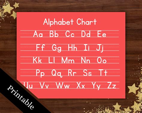 Red Alphabet Chart / Printable ABC Chart / Alphabet Chart / Handwriting Chart / School Resource ...