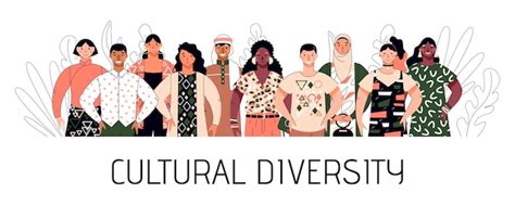 Premium Vector | Cultural diversity with multiracial people cartoon vector illustration isolated