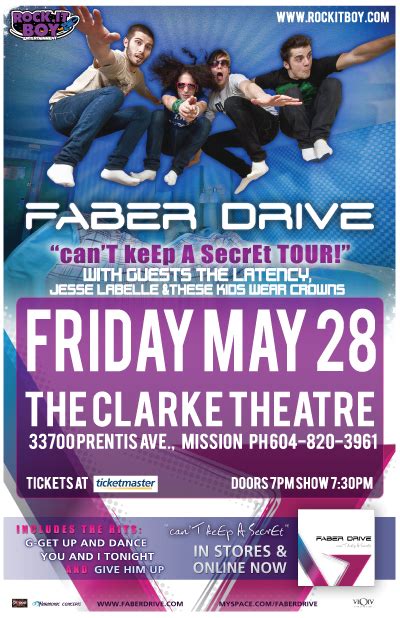 FABER DRIVE - CAN'T KEEP A SECRET A TOUR - Rock.It Boy Entertainment