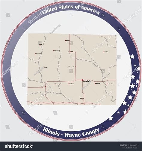 Large Detailed Map Wayne County Illinois Stock Vector (Royalty Free) 2206636627 | Shutterstock