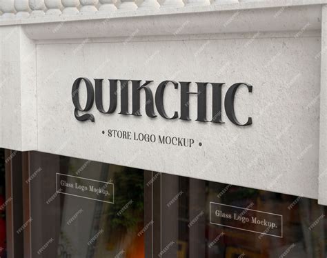 Premium PSD | Store entrance logo mockup