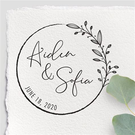 the wedding date stamp is printed on top of a piece of paper with ...