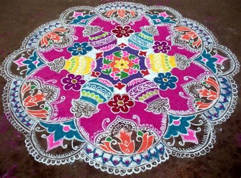 15 Beautiful & Colorful Pot Kolam & Rangoli Designs Ideas For Pongal ...