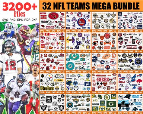 Ultimate 32 NFL Teams SVG Mega Bundle