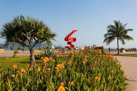 Santos Beach, Brazil. editorial stock image. Image of beach - 104144054