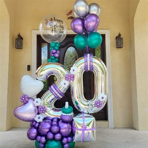 Birthday balloon bouquet| 20th birthday balloons| balloon marquee | Balloon decorations party ...