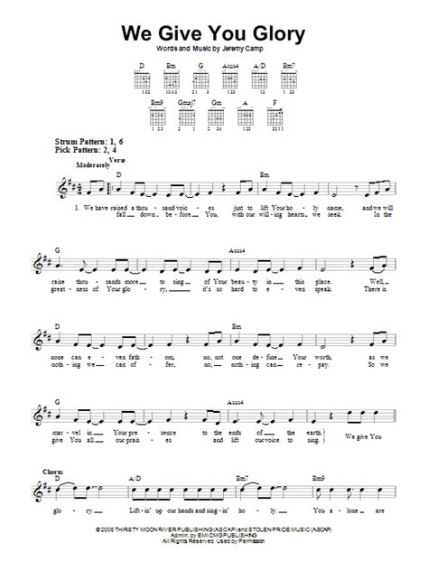 We Give You Glory | Sheet Music Direct