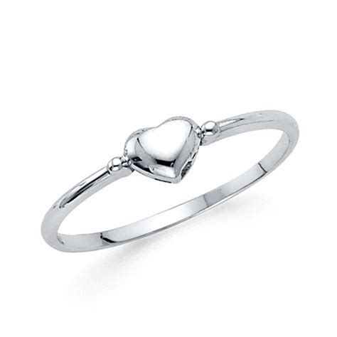 Jewelry | 14k White Gold Heart Promise Ring | Poshmark