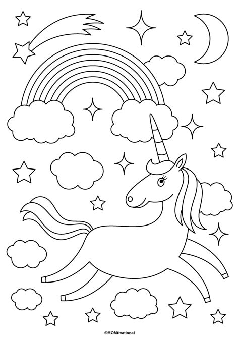 Unicorn Coloring Pages Cartoon Printable Colouring Kids Sketch Coloring Page