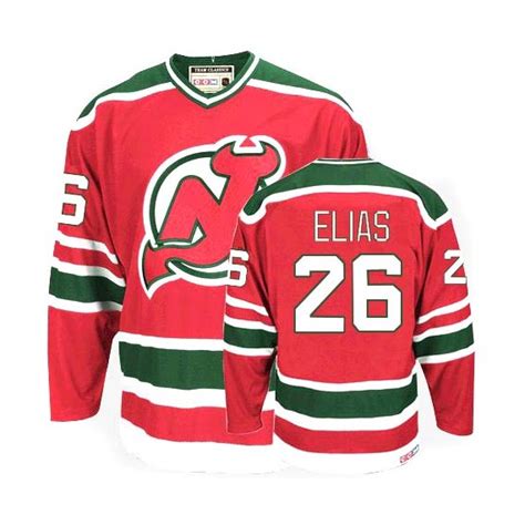 New Jersey Devils Patrik Elias Official Red/Green CCM Authentic Adult Team Classic Throwback NHL ...