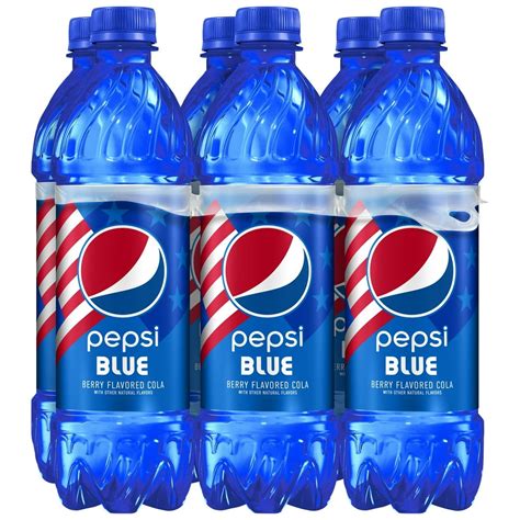 (6 Bottles) Pepsi Blue Berry Flavored Cola, 16.9 fl oz Bottle - Walmart.com - Walmart.com