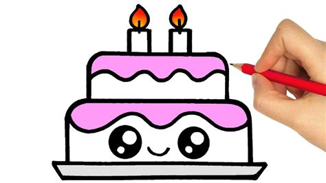 How To Draw Birthday Cake Easy Step By Step Come Disegnare Una Torta Di ...