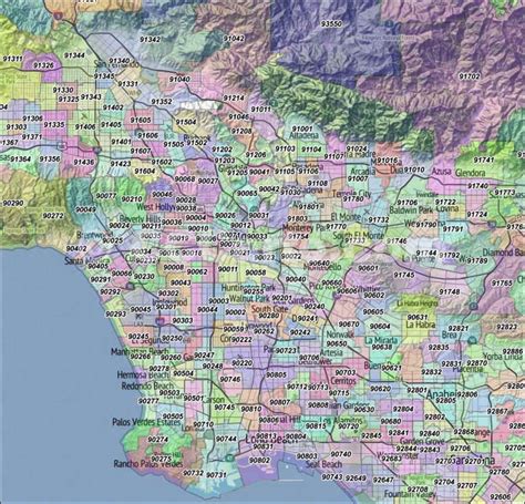 Los Angeles Zip Codes Los Angeles County Zip Code Boundary Map | Wells ...