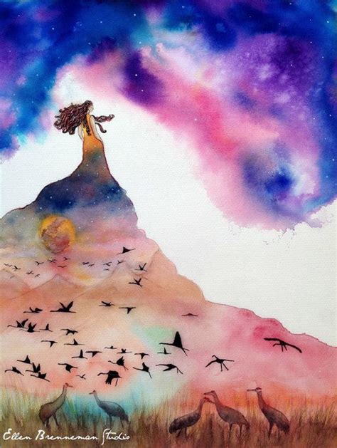 Mother Earth fantasy watercolor fine art by EllenBrennemanStudio, $20.00 Mother Earth, Mother ...