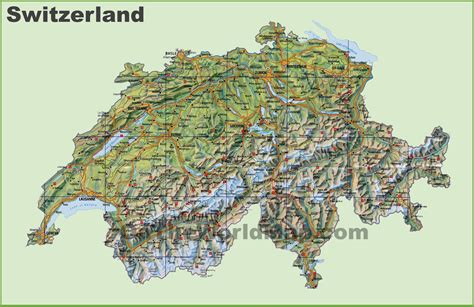 Switzerland road map - Ontheworldmap.com