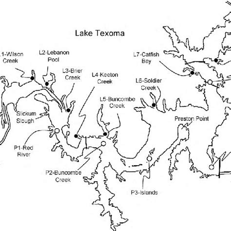 Mean monthly Lake Texoma water levels (meters elevation at the Denison ...