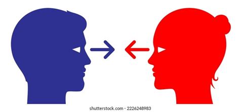 Couple Communicating Eye Contact Concept Vector Stock Vector (Royalty ...