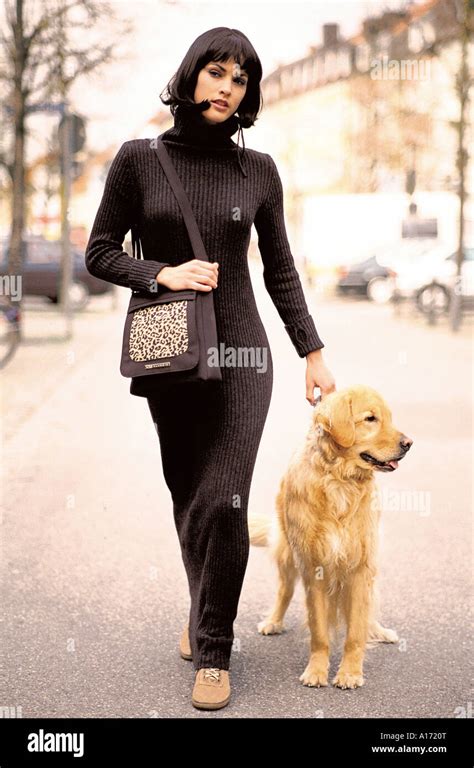 the lady and the dog Stock Photo - Alamy