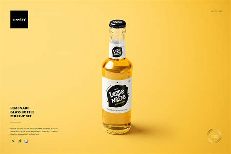 Lemonade Glass Bottle Mockup :: Behance