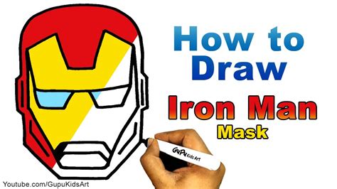 How to Draw Iron Man Mask for kids easy - YouTube