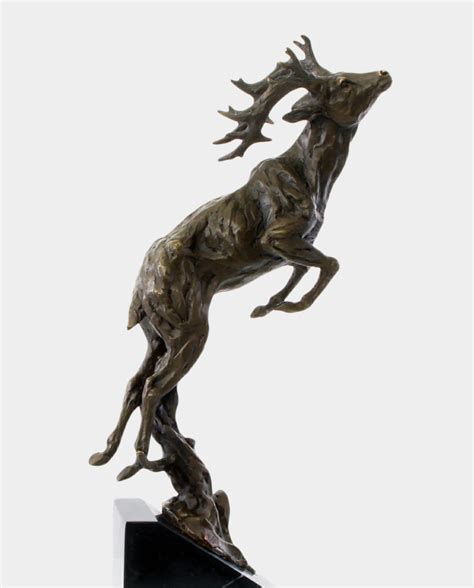 Bronze Animal Sculptures Unique Animals in Bronze on Black Marble Base