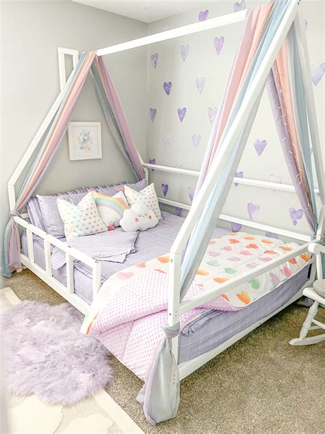 Purple Hearts + Rainbow Dreams Girls Bedroom - Project Nursery