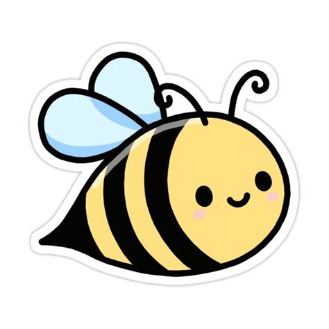 Bee Sticker by littlemandyart in 2021 | Bee sticker, Bee sketch, Bee drawing