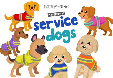 Service Dogs Clipart Set Graphic by DIPA Graphics · Creative Fabrica