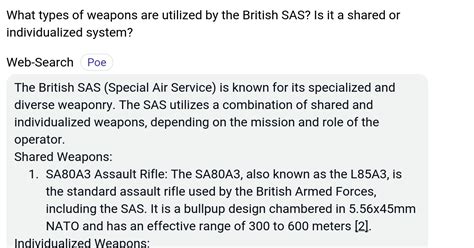 What types of weapons are utilized by the British SAS? Is it a shared ...