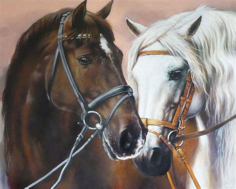 Love - Horse painting Art Print on canvas | At sevgisi, Hayvan, Hayvan resimleri