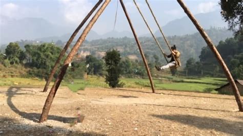 Tradition Of Playing Swing Dashain Ping In Nepal | 10 Photos