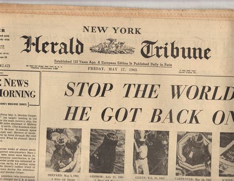 New York Herald Tribune Newspaper 1963 Friday May 17, 1963 - 1940-69