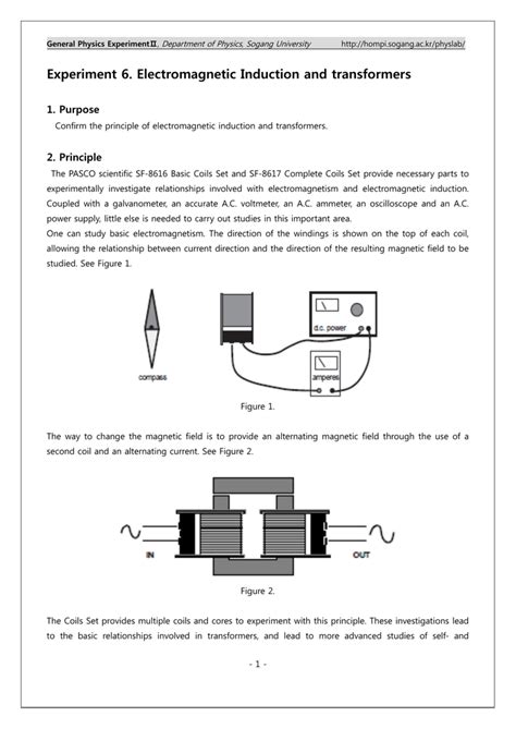 Experiment 6. Electromagnetic Induction and transformers