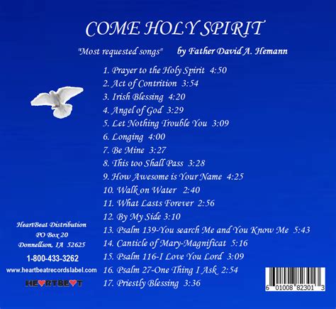 COME HOLY SPIRIT - Most Requested Songs by Father David A. Hemann -- CD ...