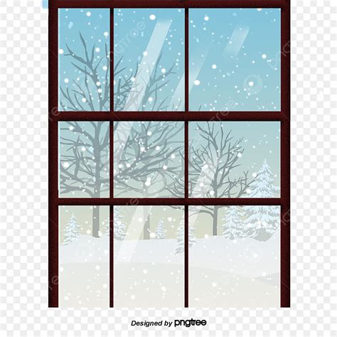 Outside The Window PNG Picture, The Scenery Outside The Window Was Snowy, Winter, Bedroom ...