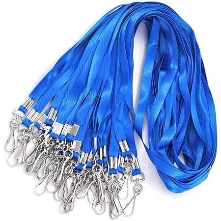 Badge Lanyards for ID Name Badge Holder/Name Tags (50Piece, Blue) : Amazon.co.uk: Stationery ...