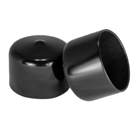 8 Pack - 1 1/2" Black Flexible Vinyl Round Pipe End Cap Cover Rubber Plastic Tube Caps Tubing ...