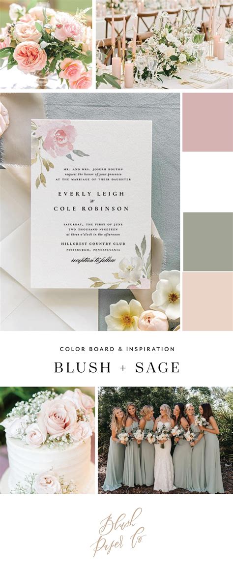 Blush and Sage Wedding Color Palette | Sage wedding colors, Sage green wedding theme, Pink ...