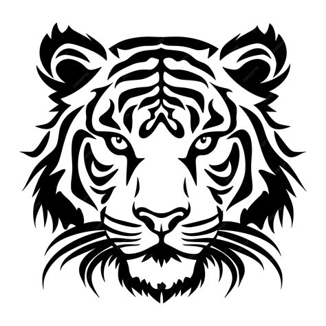 Premium Vector | Tiger head silhouette vector illustration