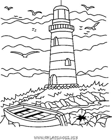 Coloriage Adulte Paysage de La mer dessin gratuit à imprimer